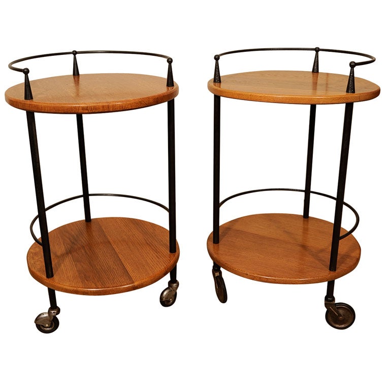 Round Rolling Carts (near pair)