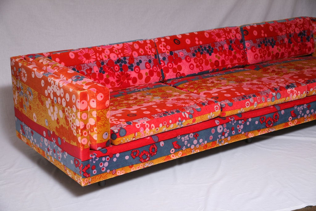 Harvey Probber Sofa with original Jack Lenor Larsen Fabric 1