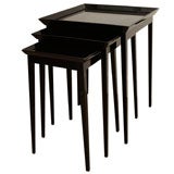 A T.H. Robsjohn-Gibbings Black Lacquered Nest of Tables.