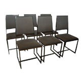 6 Mushroom Velvet Brass Chairs Vintage 6 Mushroom Velvet Brass Chairs