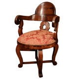 Antique Walnut Swivel Armchair