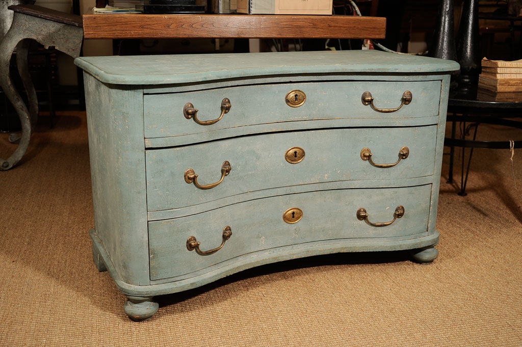 Painted Serpentine Front Commode