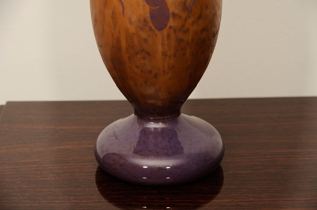 French Art Deco vase engraved 