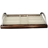 Vintage French Art Deco Serving Tray in Macassar Ebony