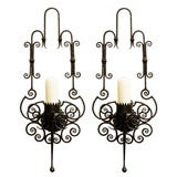 Pair Unique and  Unusual Single Light Wall Sconces