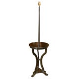 Custom Crafted Ebonized Floor Lamp with Table