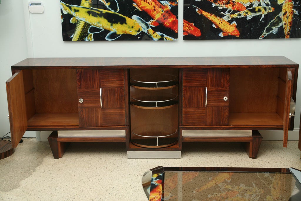 Italian An Important Franco Albini Rosewood and Brushed Steel Buffet