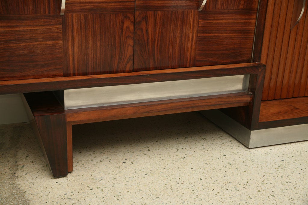 An Important Franco Albini Rosewood and Brushed Steel Buffet 4