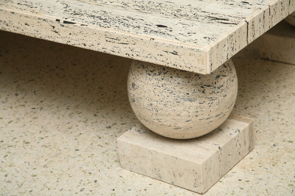 A Travertine Marble Low Table, Louis Sognot, France at 1stdibs