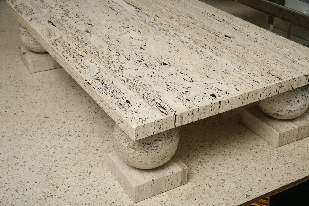 A Travertine Marble Low Table, Louis Sognot, France at 1stdibs