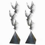 Pair of  Massive Mid Century Gull Sculptures by Jere