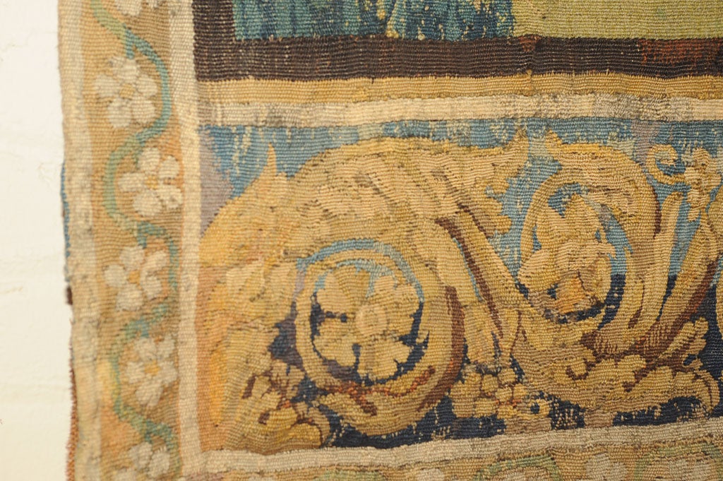 French Aubusson Verdure Tapestry Fragment