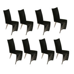 Starck  Philippe       8 Blacks Leather Chairs