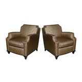 Vintage Art Deco Club Chairs Style Of Leleu