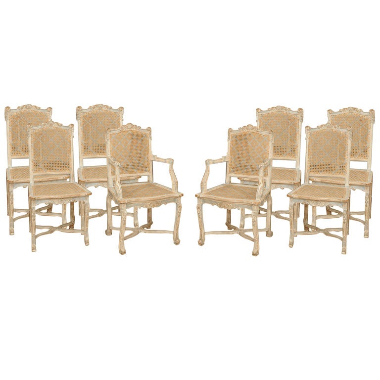A set of Regence style dining chairs For Sale