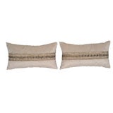 PAIR OF PILLOWS WITH ANTIQUE EMBROIDERY