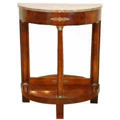 French Empire Marble Top Mahogany Console Table