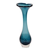 Tall Blue Sommerso Flared Vase