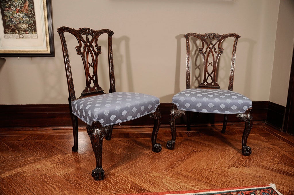 A Pair of George II Mahogany Side Chairs For Sale 4