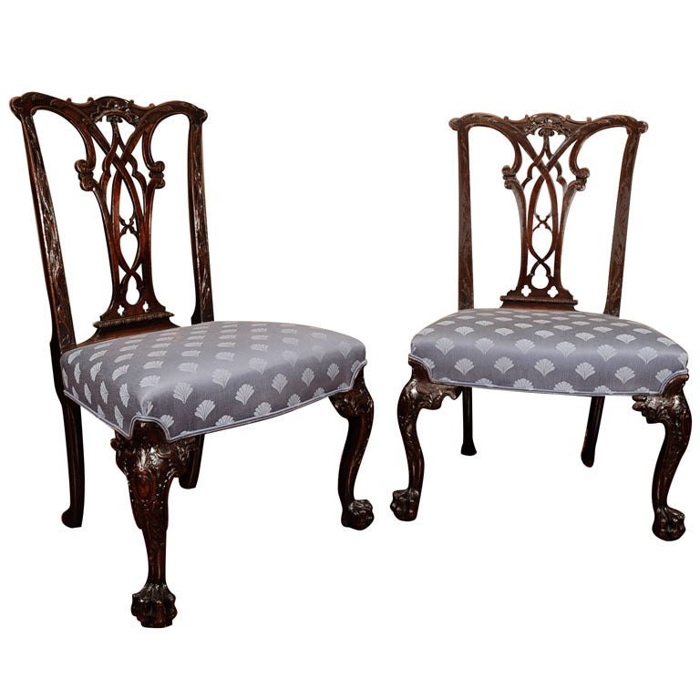 A Pair of George II Mahogany Side Chairs For Sale