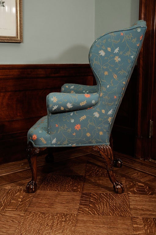 18th Century and Earlier A George III Walnut Wing Armchair