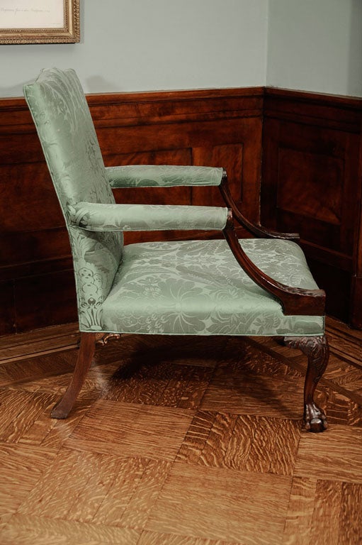 A George II Carved Mahogany Library Armchair For Sale 2