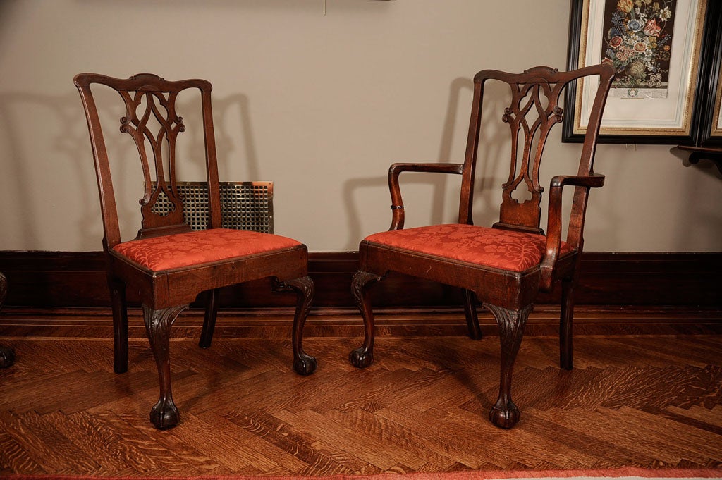A Fine Set of Seven Chippendale Mahogany Chairs For Sale 5