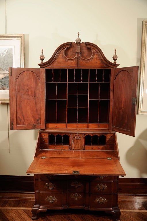 18th Century and Earlier A Rare Diminutive Chippendale Block Front Desk and Bookcase For Sale