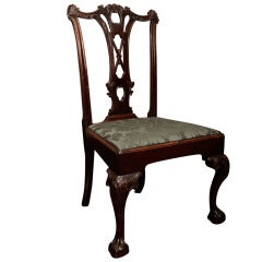 Used Chippendale Carved Mahogany Side Chair