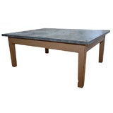 19th Century Zinc-Topped Painted Coffee Table