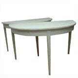Antique Pair of 19th Century Swedish Demi-Lune Tables