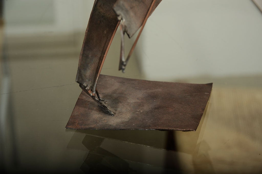 Modernist Metal Sculpture of Man in Motion