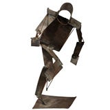 Modernist Metal Sculpture of Man in Motion