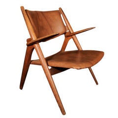 Early Oak Sawback Chair by Hans Wegner