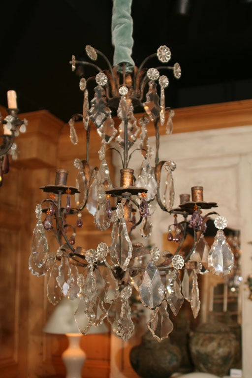Bronze & Crystal Chandelier