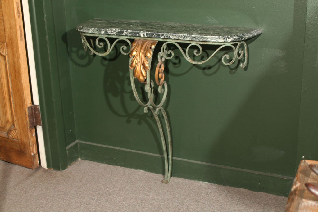 Metal Console with Marble Top