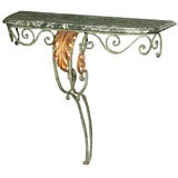 Metal Console with Marble Top