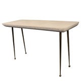 Cream Parchment Miniponti Desk with Brass Legs