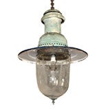 Vintage Belgian Etched Glass Lantern