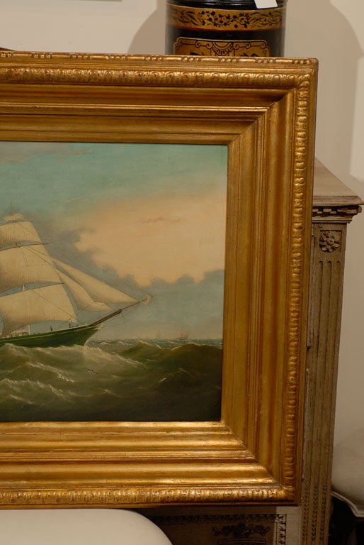 19th Century Large ship Painting