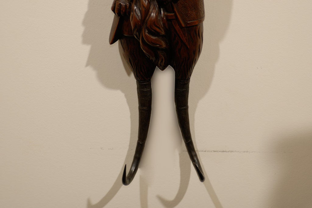 Wood Black Forest Carved Whip Hook
