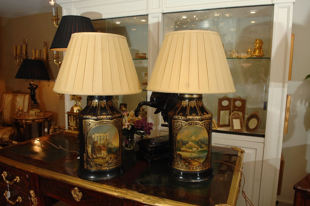 19th Regency tea cannister lamps