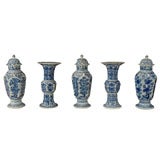 Cninese Export Blue and White Garniture Set