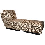 Willy Rizzo Lounge Chair and Ottoman