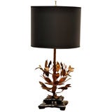 Sculpural Gold Leaf Table Lamp