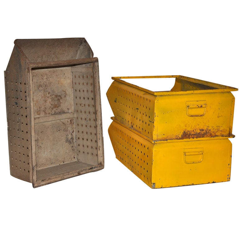 Vintage Metal Drawers at 1stdibs