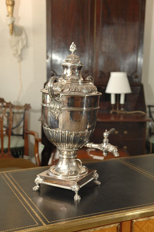 Silver Plated Coffee Urn with Lion's Head Spout 4