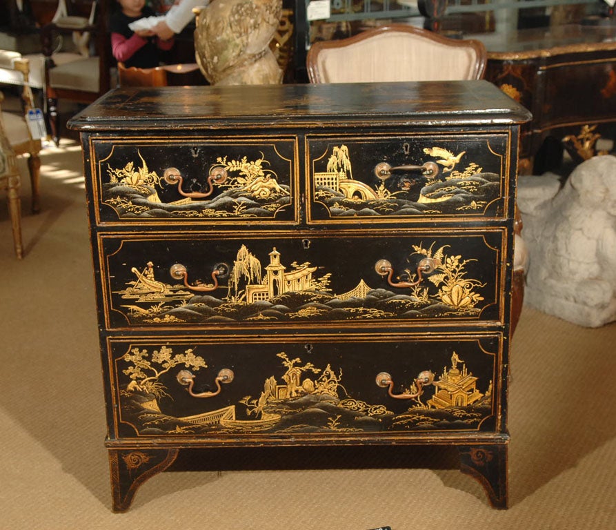 English Japanned Chest of Drawers