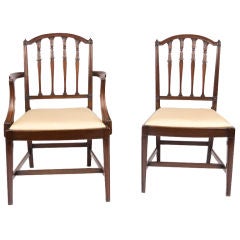 Set of 8 Mahogany Hepplewhite  Style Dining Chairs