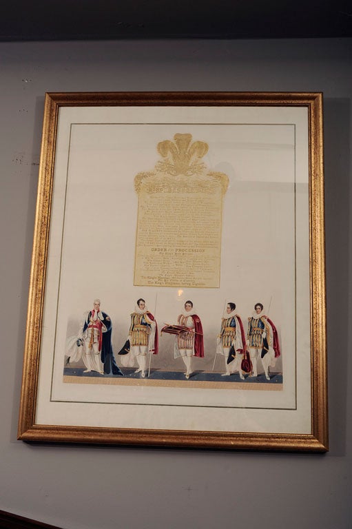 English Set of 10 Ceremonial Prints of the Coronation of King George IV